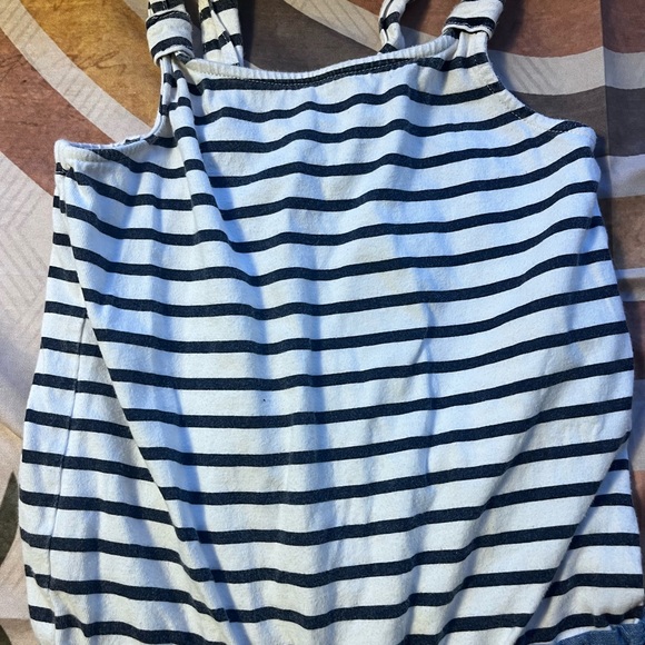 3/$10 Crazy 8 Blue and White Striped Romper - Picture 5 of 5